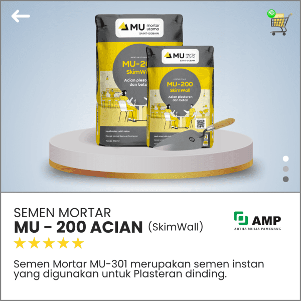 Artha Mulia Pamenang - Jual Bata Ringan Murah - Semen Mortar MU 200 Acian